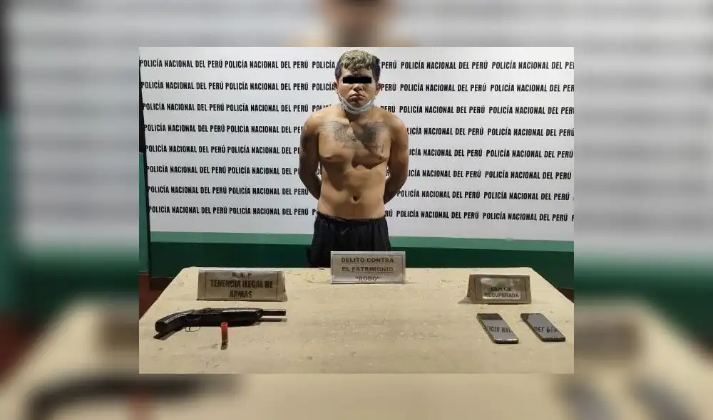 El intervenido y los artículos incautados fueron llevados al Departamento de Investigación Criminal Este. Foto: PNP