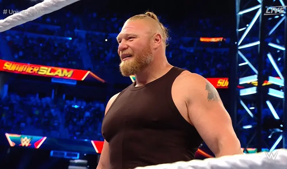 Brock Lesnar regresó a los cuadriláteros y lanzo un reto a Roman Reigns. Foto: Twitter WWE