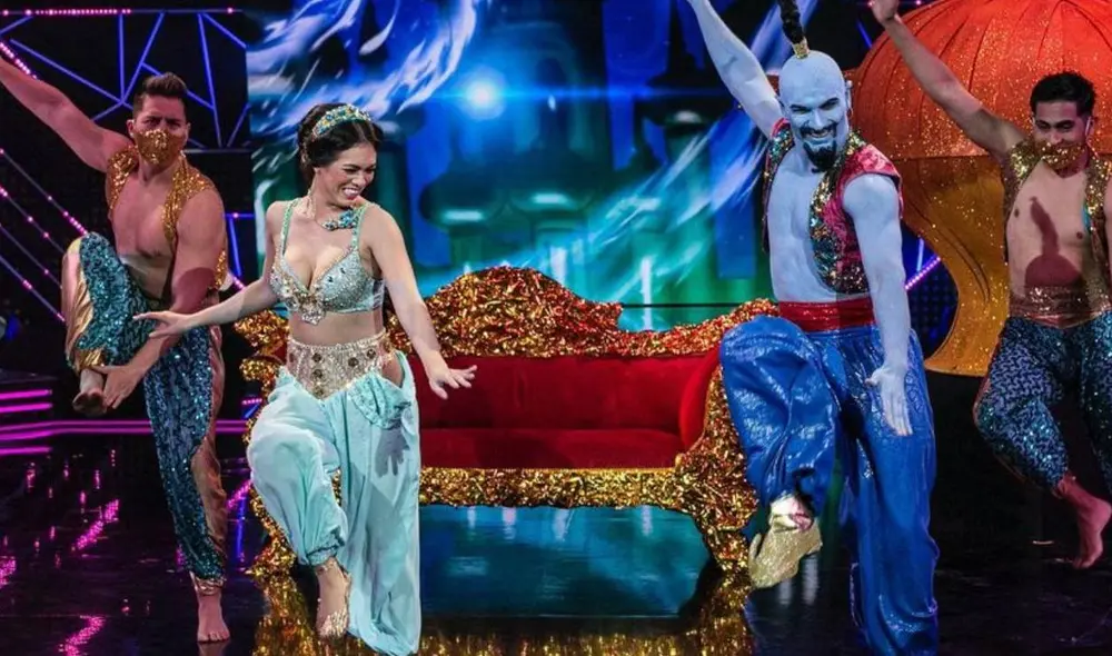 “Empezamos la gala arriba con un número de Disney con el que se nos trasmite ternura", dijo Santi Lesmes sobre la presentación de Jazmín Pinedo. Foto: Reinas del show/Instagram