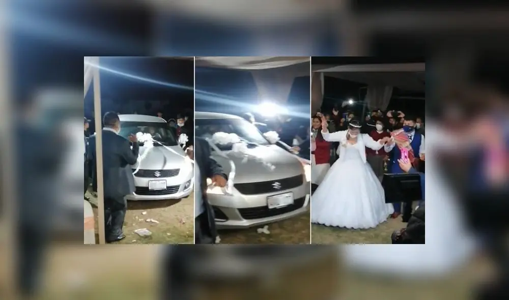 La pareja bailó al recibir el flamante regalo. Foto: captura de TikTok