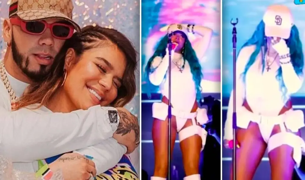 “¡La canté! La lloradera para después porque vinimos a pasarla brutal”, dijo Karol G al culminar la canción. Foto: composición Instagram / captura Twitter