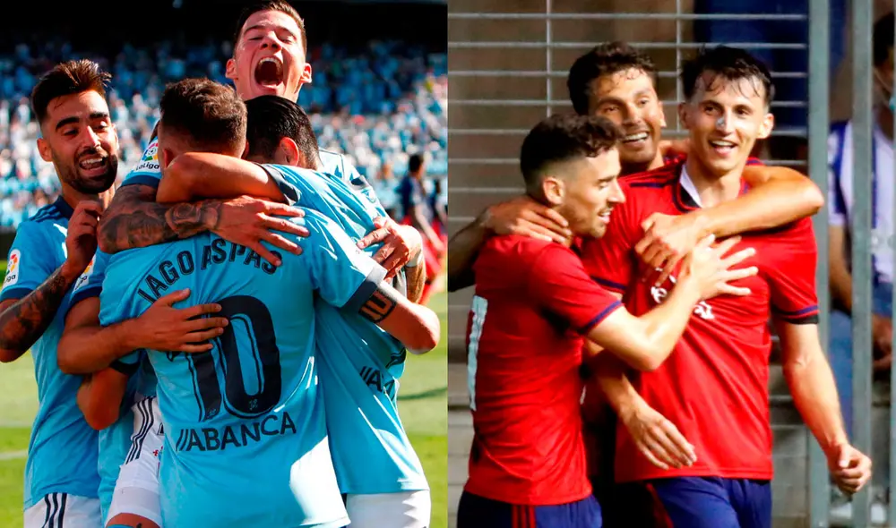 Celta de Vigo vs. Osasuna empieza a las 3.00 p. m. de Perú y 10.00 p. m. de España. Foto: composición/EFE