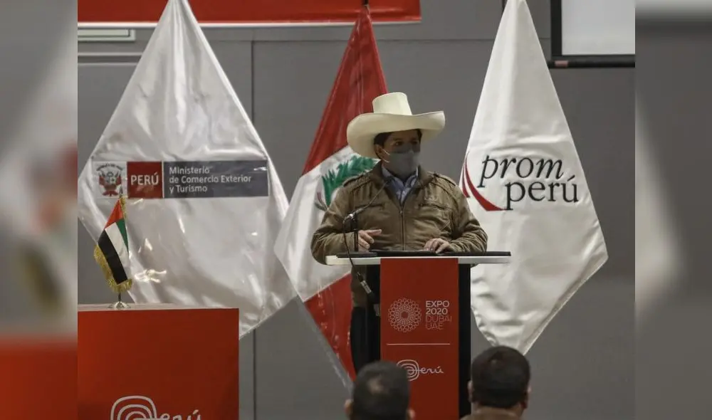 Pedro Castillo estuvo presente en la Expo 2020 Dubái. Foto: Aldair Mejía / GLR