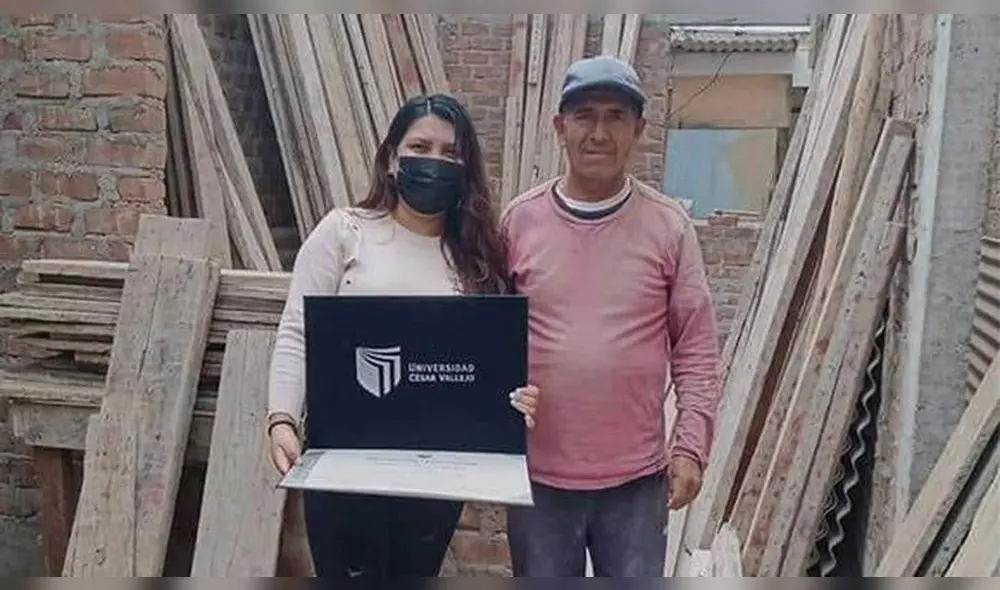 La joven agradeció el esfuerzo de su padre. Foto: captura de Facebook La joven agradeció el esfuerzo de su padre. Foto: captura de Facebook