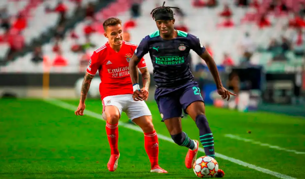 PSV vs. Benfica se enfrentarán este martes 24 de agosto por el partido de vuelta de los playoffs de la Champions League. Foto: EFE