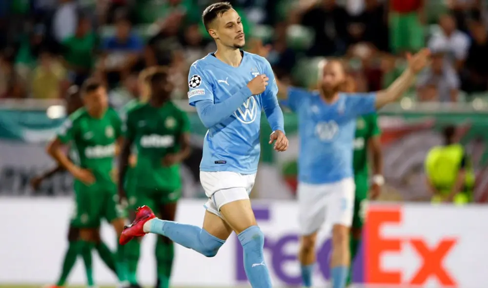 Veljko Birmancevic marcó el gol de la clasificación para el Malmö FF. Foto: difusión Veljko Birmancevic marcó el gol de la clasificación para el Malmö FF. Foto: difusión