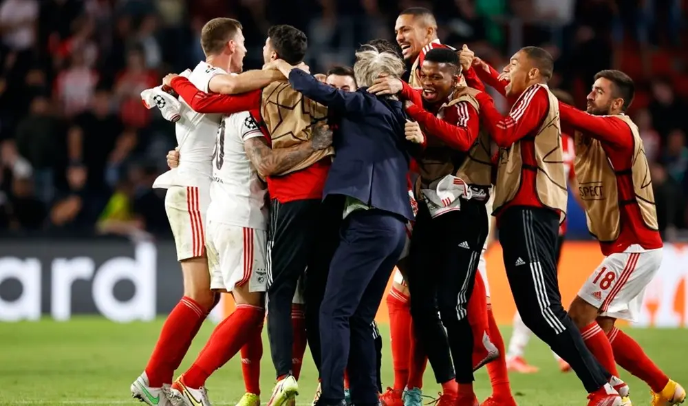 Benfica eliminó al PSV en los playoffs de la Champions League 2021-22. Foto: AFP