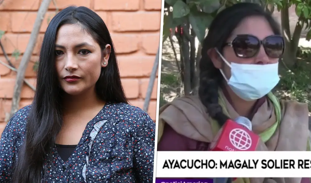 Magaly Solier se pronuncia ante cámaras tras denuncia por supuesto maltrato a sus hijos. Foto: EFE/ captura de América TV