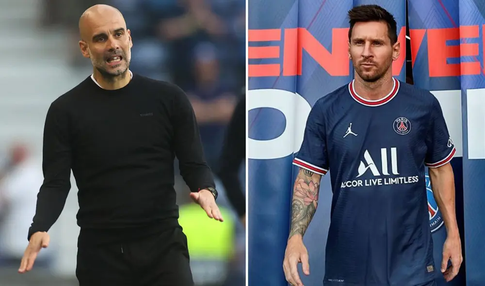 Guardiola dirigió a Lionel Messi en el Barcelona. Foto: composición AFP/PSG