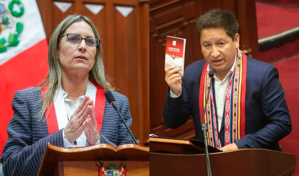 Alva también le pidió a Bellido que traduzca lo que estaba diciendo en quechua. Foto: composición/Congreso/PCM Alva también le pidió a Bellido que traduzca lo que estaba diciendo en quechua. Foto: composición/Congreso/PCM