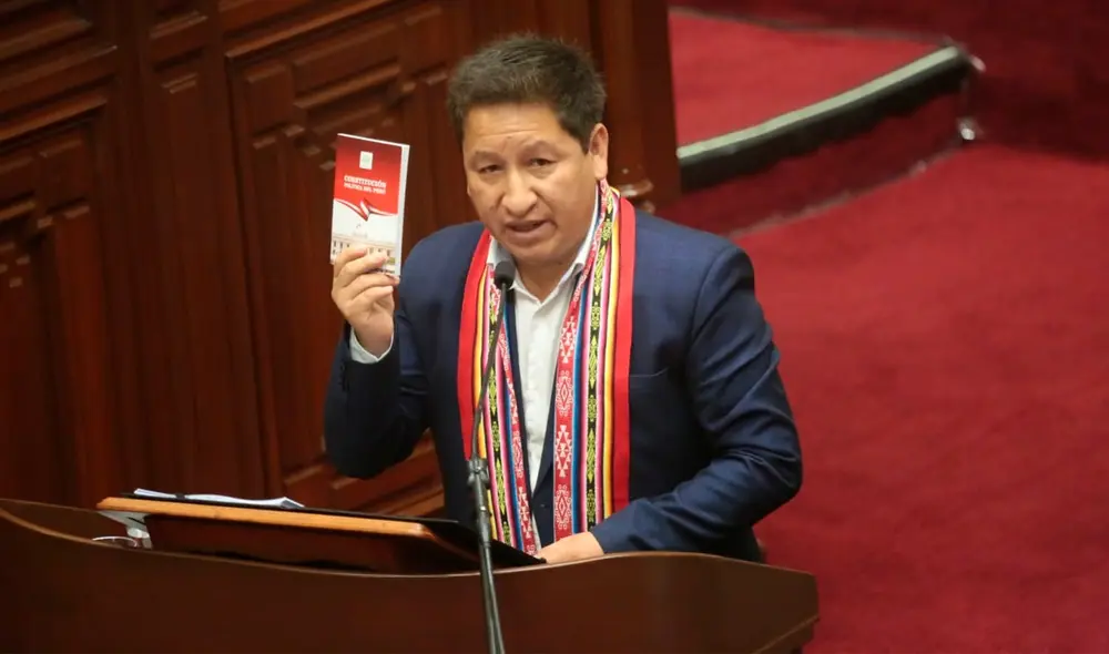 Guido Bellido dio un discurso de más de dos horas en el hemiciclo. Foto: GLR.