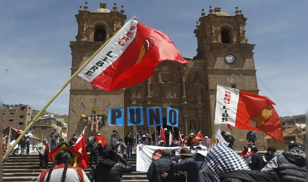Gremios de Puno convocaron marchas para la tarde. Foto: Juan Carlos Cisneros/La República
