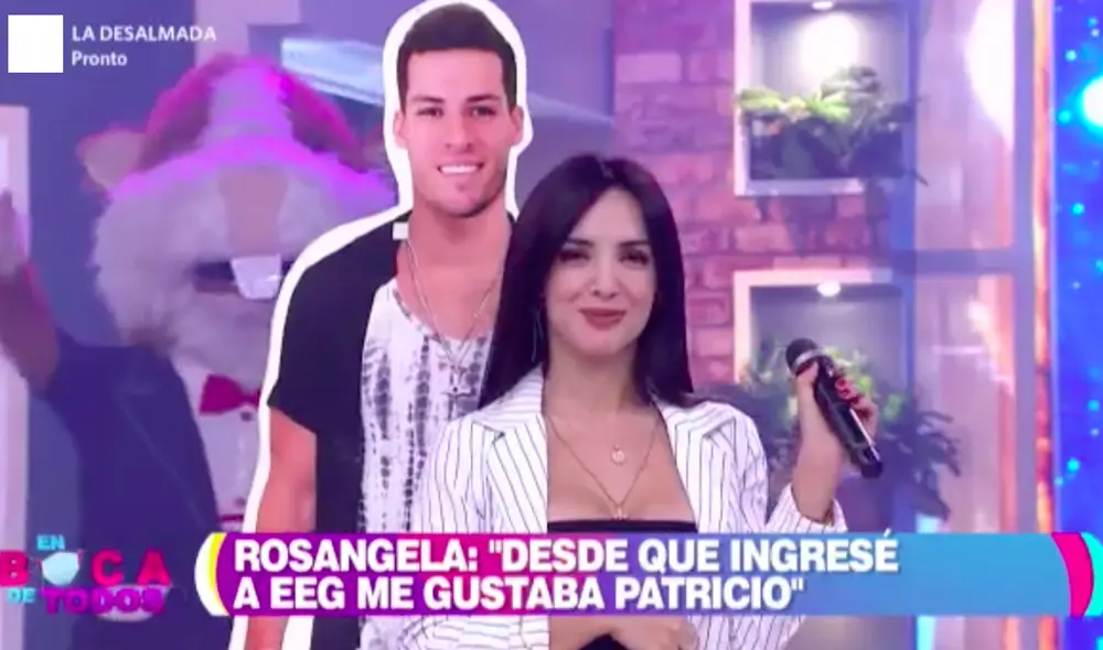 “Podría ser nuestro primer beso, Patricio”, dijo Rosángela Espinoza a las cámaras de En boca de todos. Foto: captura América TV “Podría ser nuestro primer beso, Patricio”, dijo Rosángela Espinoza a las cámaras de En boca de todos. Foto: captura América TV