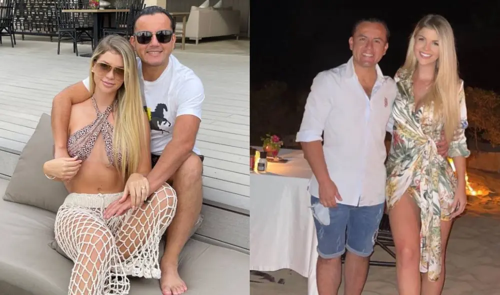 Brunella Horna viajó con Richard Acuña por su cuarto aniversario. Foto: composición/ Instagram