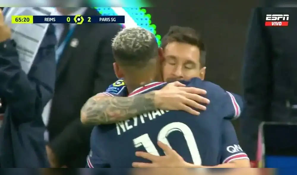 Lionel Messi debutó con la camiseta del PSG ante el Reims. Foto: captura ESPN