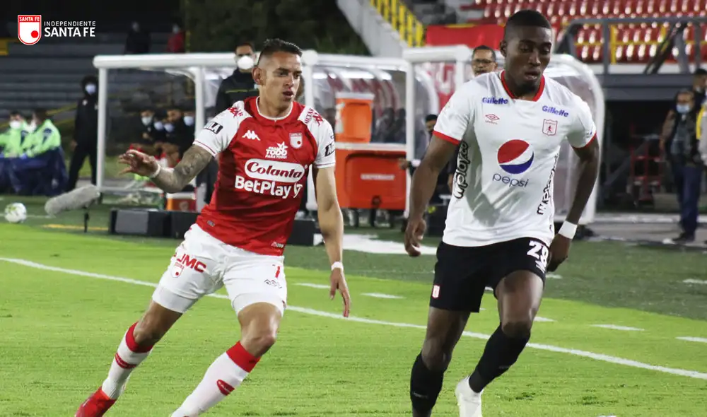Independiente Santa Fe se adelanta 1-0 sobre América de Cali. Foto: Twitter Independiente Santa Fe