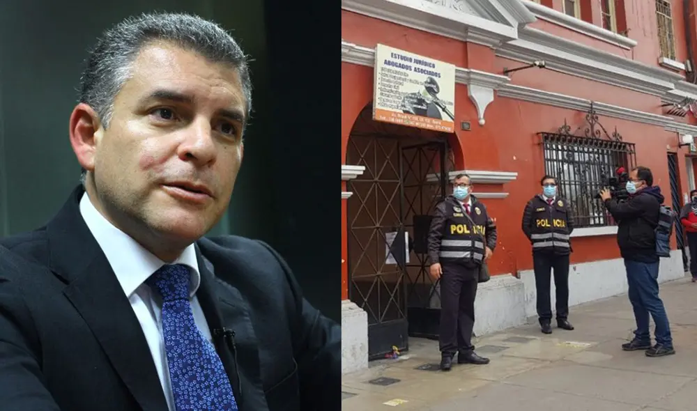 Rafael Vela se refirió al allanamiento ejecutado por la PNP y la Fiscalía a siete inmuebles de Perú Libre el último sábado. Foto: composición/La República Rafael Vela se refirió al allanamiento ejecutado por la PNP y la Fiscalía a siete inmuebles de Perú Libre el último sábado. Foto: composición/La República
