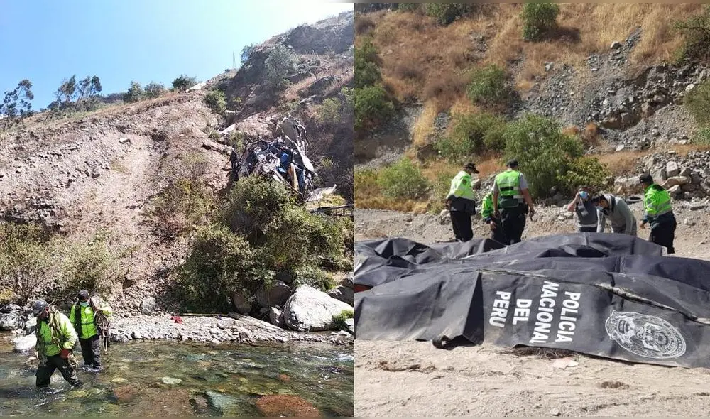 Efectivos policiales continúan labor de reconocimiento de cadáveres. Foto: Jessica Merino / URPI-LR