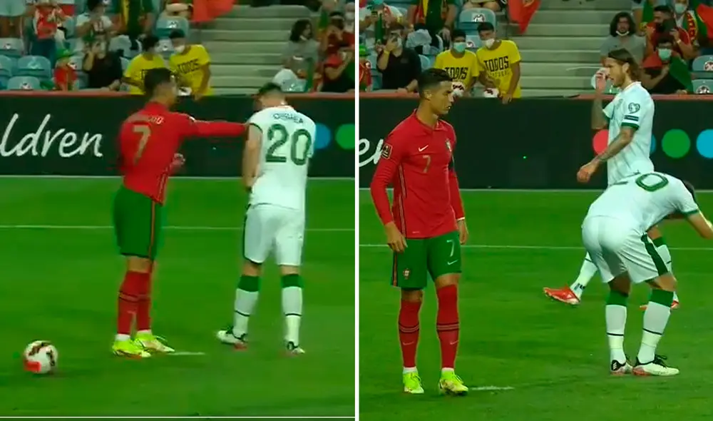 Cristiano Ronaldo logró anotar un doblete en el Portugal - Irlanda. Foto: captura ESPN