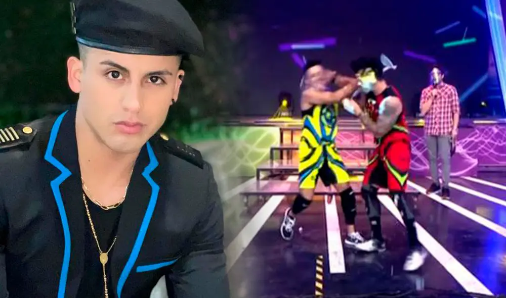 Los integrantes de EEG se fueron a los golpes durante uno de los juegos. Foto: Elías Montalvo en Instagram/captura de América TV