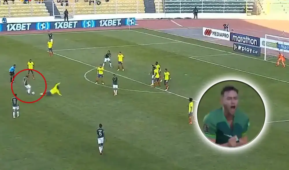 Fernando Saucedo marca el empate en el Bolivia vs. Colombia. Foto: SporTV Fernando Saucedo marca el empate en el Bolivia vs. Colombia. Foto: SporTV