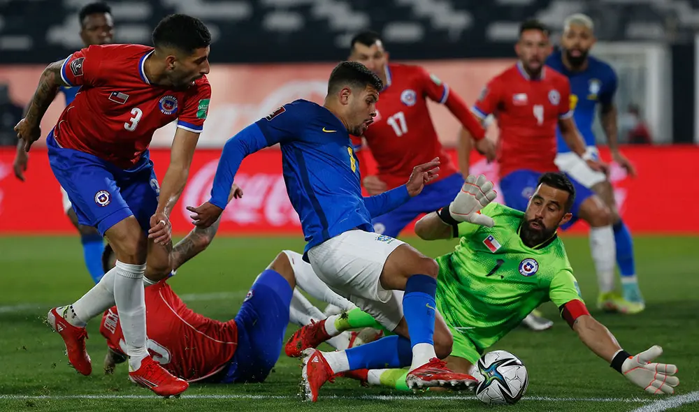 Chile acumula dos empates consecutivos en las eliminatorias. Volverá a enfrentarse a Brasil tras la Copa América. Foto: AFP