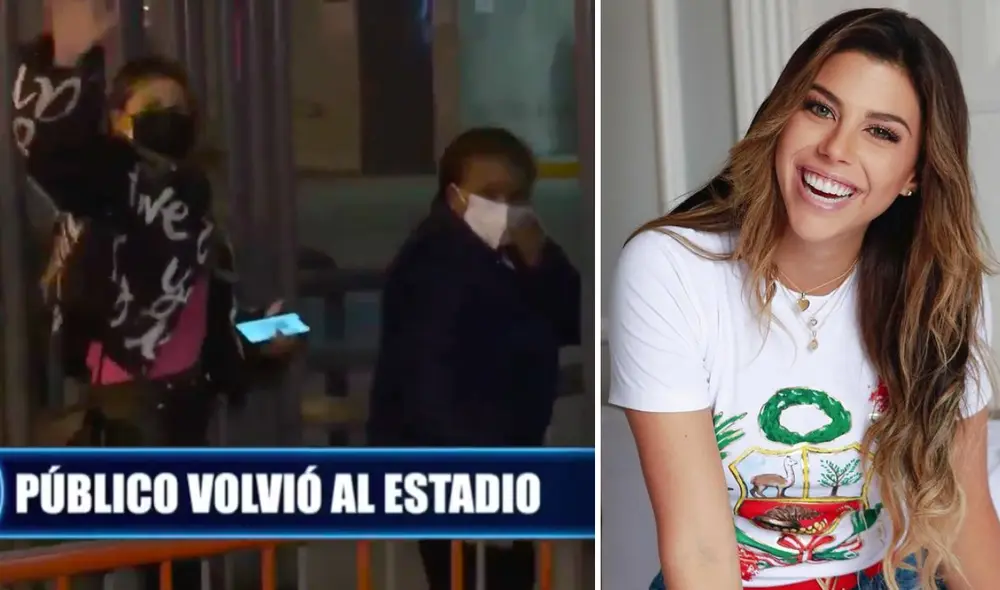 Alondra García Miró y Doña Peta saludaron a las cámaras en su ingreso al Estadio Nacional. Foto: composición/ATV/Alondra García/Instagram