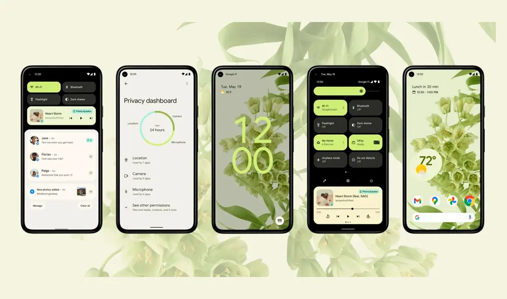 Material You aplica la paleta de colores que elijas a todo el sistema operativo. Foto: Android Material You aplica la paleta de colores que elijas a todo el sistema operativo. Foto: Android