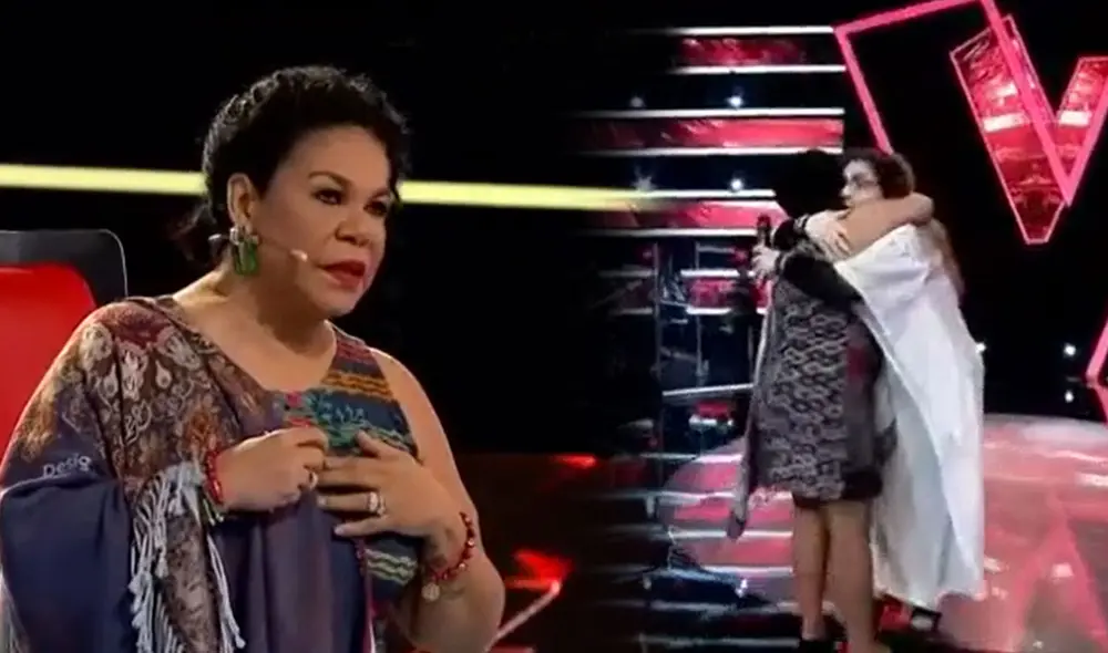 Eva Ayllón subió al escenario para cantar con la participante Lourdes Carhuas el tema “Ritmo, Color y Sabor”. Foto: captura La voz senior / Latina