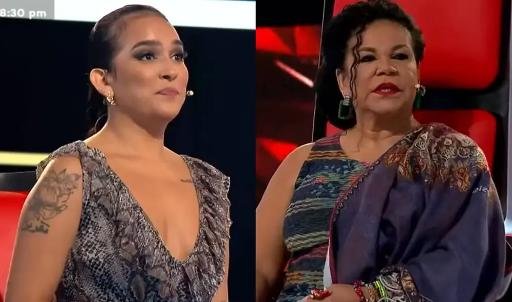 Daniela Darcourt y Eva Ayllón se enfrentan por participante en audiciones a ciegas. Foto: captura de Latina