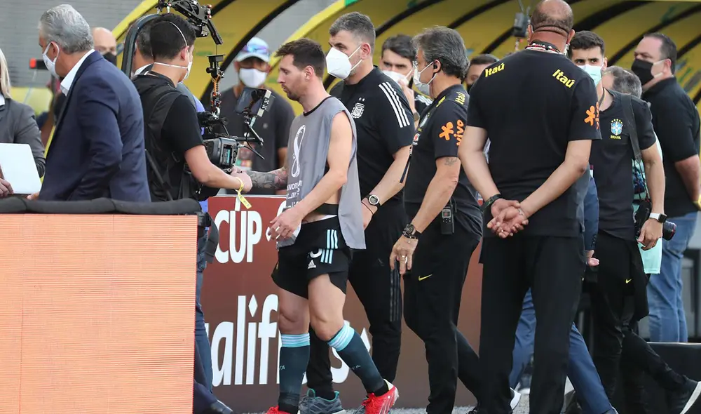 Argentina vs. Brasil suspendido en el Arena Corinthians. Foto: EFE