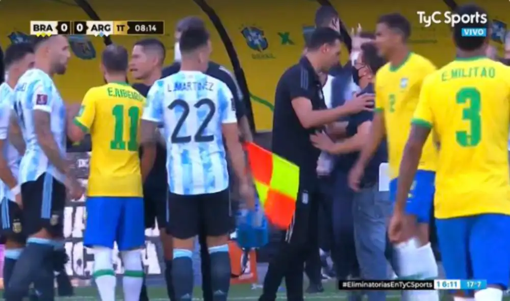 Los periodistas argentinos de TyC Sports se calentaron por la situación del Brasil vs. Argentina por Eliminatorias 2022. Foto: TyC Sports.