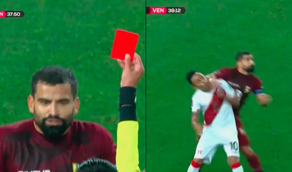 Tomás Rincón fue expulsado a los 38 minutos del primer tiempo. Foto: captura de Movistar Deportes Tomás Rincón fue expulsado a los 38 minutos del primer tiempo. Foto: captura de Movistar Deportes