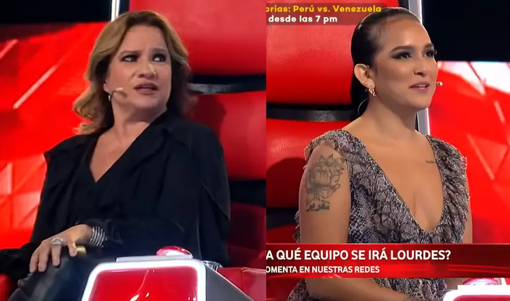 Lucía Galán impactada por actitud de Daniela Darcourt en La voz senior. Foto: captura de Latina