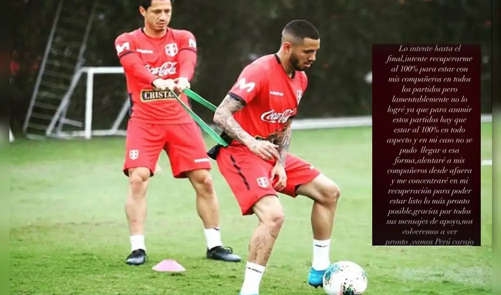 Sergio Peña no podrá estar ante Brasil por las Eliminatorias Qatar 2022. Fotos: Instagram Sergio Peña