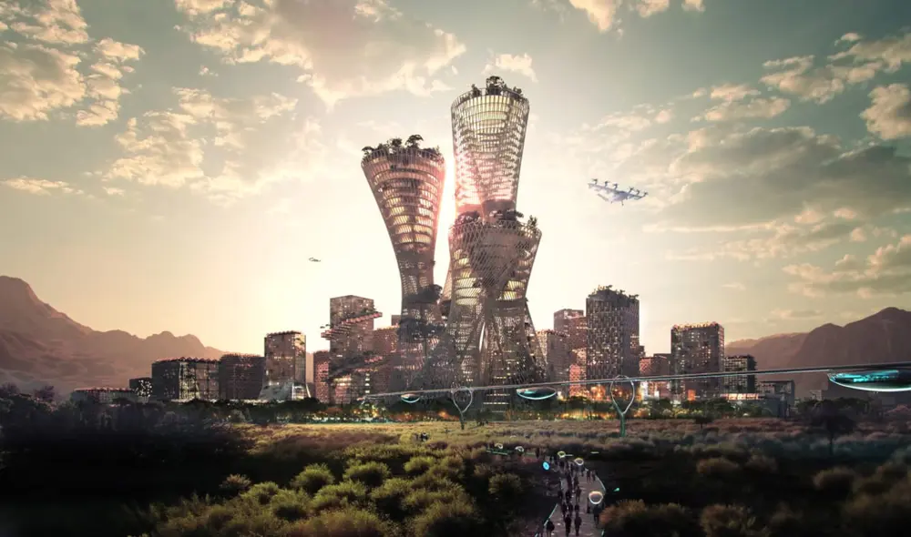 El objetivo final de Marc Lore es que Telosa alcance 5 millones de habitantes en las siguientes cuatro décadas. Foto: Bjarke Ingels Group and Bucharest Studio