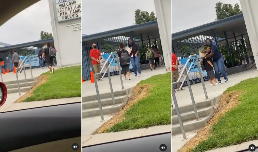 El escolar se encontraba feliz de volver a ver a su maestra.
Foto: captura de Instagram