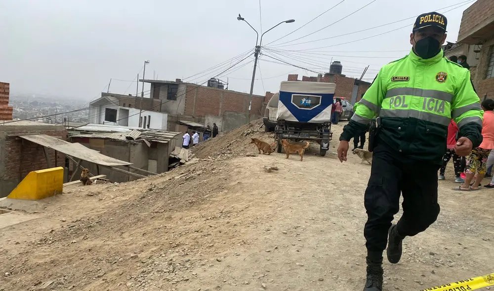 Policía se encuentra en la zona para recolectar datos del crimen. Foto: URPI-LR Policía se encuentra en la zona para recolectar datos del crimen. Foto: URPI-LR