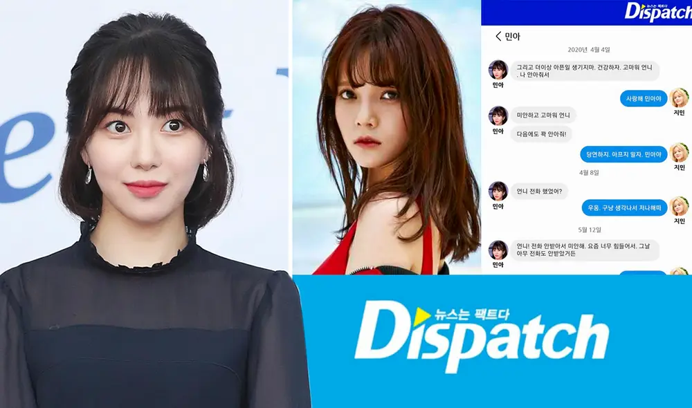 Conversación muestra que las integrantes de AOA trataron de resolver el conflicto entre Mina y Jimin. Foto: composición/Naver/Dispatch