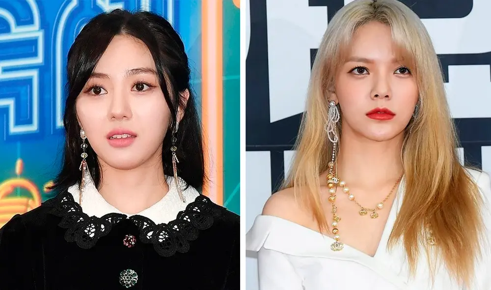 AOA: Mina y Jimin vuelven a ocupar los titulares en Corea del Sur por su controversia del 2020. Foto: composición/Newsen/10Asia