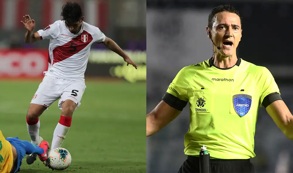 Carlos Zambrano arremetió contra el árbitro del Perú vs. Brasil. Foto: AFP