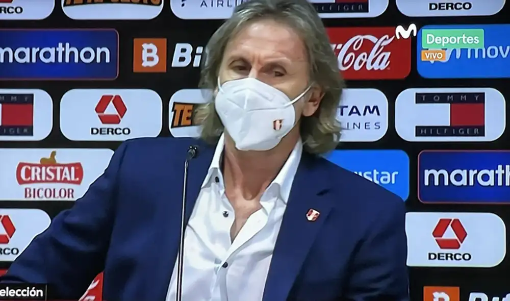 Ricardo Gareca y sus conclusiones tras perder ante Brasil por Eliminatorias Sudamericanas. Foto: captura Movistar Deportes