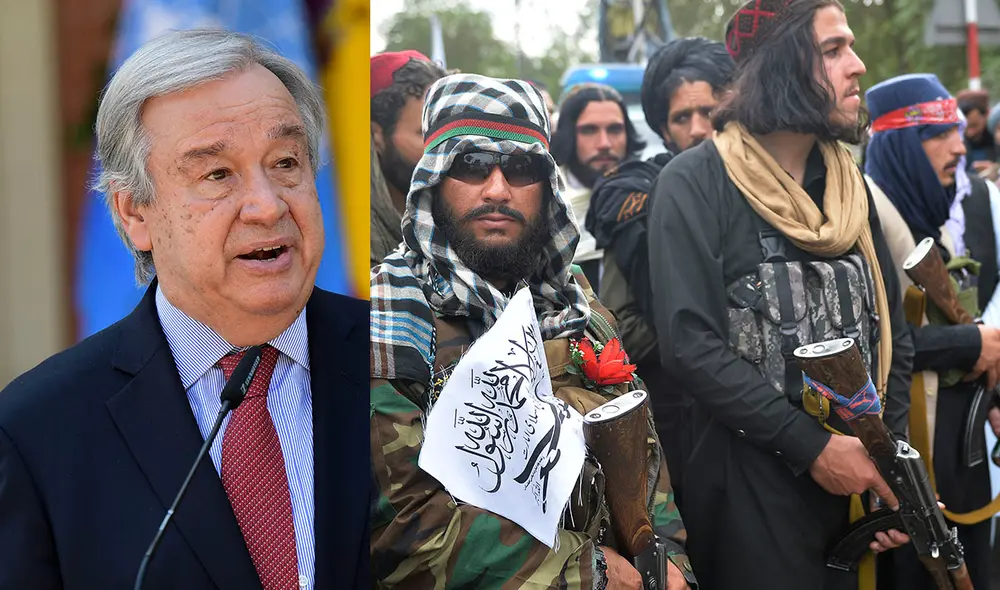 “Necesitamos que se respeten los derechos humanos y en particular de las mujeres y niñas", enfatizó Antonio Guterres, jefe de la ONU. Foto: composición/AFP