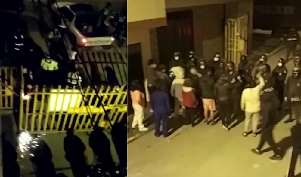 Decenas de efectivos policiales realizaron intervención en la urbanización Las Violetas. Foto: composición/ captura América Noticias