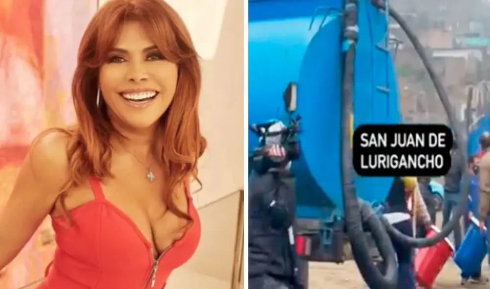 Magaly Medina llevó diez cisternas de agua a SJL. Foto: Magaly Medina/Instagram