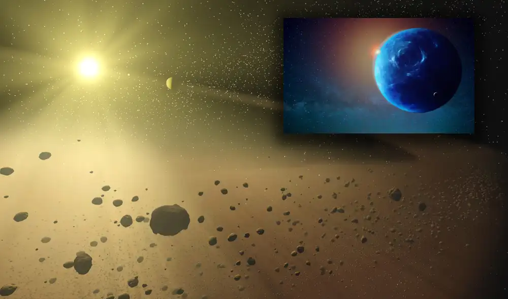 Representación artística del cinturón de Kuiper, un conjunto de cuerpos que orbitan entre 30 a 50 Unidades Astronómicas. A la derecha, el hipotético Planeta Nueve. Foto: NASA Representación artística del cinturón de Kuiper, un conjunto de cuerpos que orbitan entre 30 a 50 Unidades Astronómicas. A la derecha, el hipotético Planeta Nueve. Foto: NASA