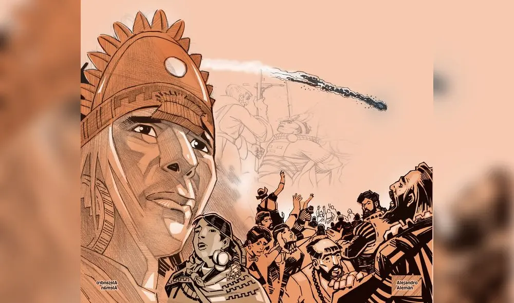 El cometa se llama ahora C/1533 M1, fue descubierto el 26 de junio de aquel año y fue visto en el mes de julio”. Ilustración: Alejandro Alemán