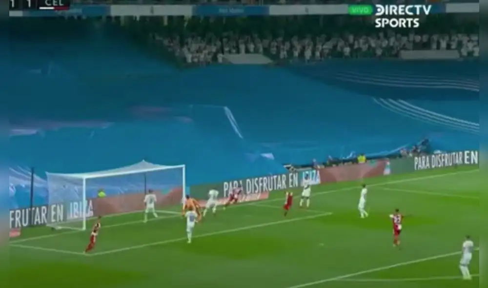 Franco Cervi puso el 2-1 parcial para el Celta en el Santiago Bernabeu. Foto: captura DirecTV Sports Franco Cervi puso el 2-1 parcial para el Celta en el Santiago Bernabeu. Foto: captura DirecTV Sports