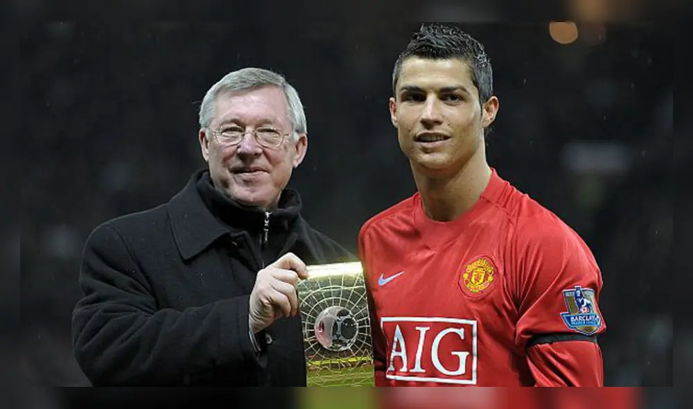 C. Ronaldo y el ex entrenador Alex Ferguson, de 79 años, mantienen una gran relación desde la primera etapa del portugués en Manchester. Foto: AFP
