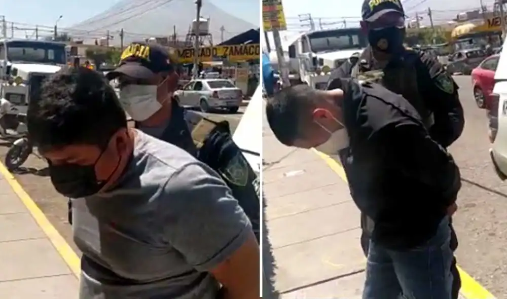 Sujetos fueron llevados a la comisaría de Zamácola. Foto: PNP Sujetos fueron llevados a la comisaría de Zamácola. Foto: PNP